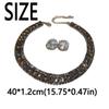 Retro Necklace Earrings Set Handmade Rhinestone Choker Necklace Crystal Necklace  Anniversary