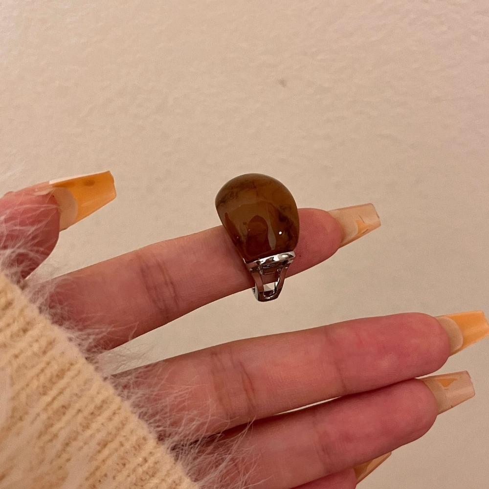 Jewelry Accessories Geometric Open Ring Korean Style Wide Finger Buckle Metal Ring Gift