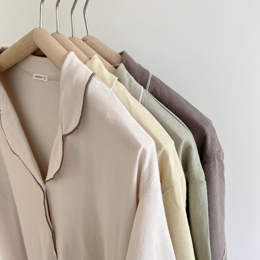 Комплект детской хлопковой пижамы в корейском стиле для всей семьи - Версия с коротким рукавом для девочек и мальчиков