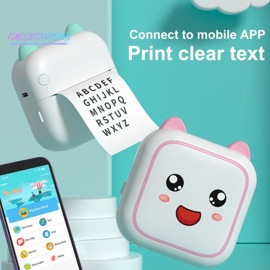 Бесчернильный карманный принтер для студентов, Bluetooth-совместимое соединение — чековый принтер с разрешением 200 точек на дюйм для компьютера Android, портативный термопринтер