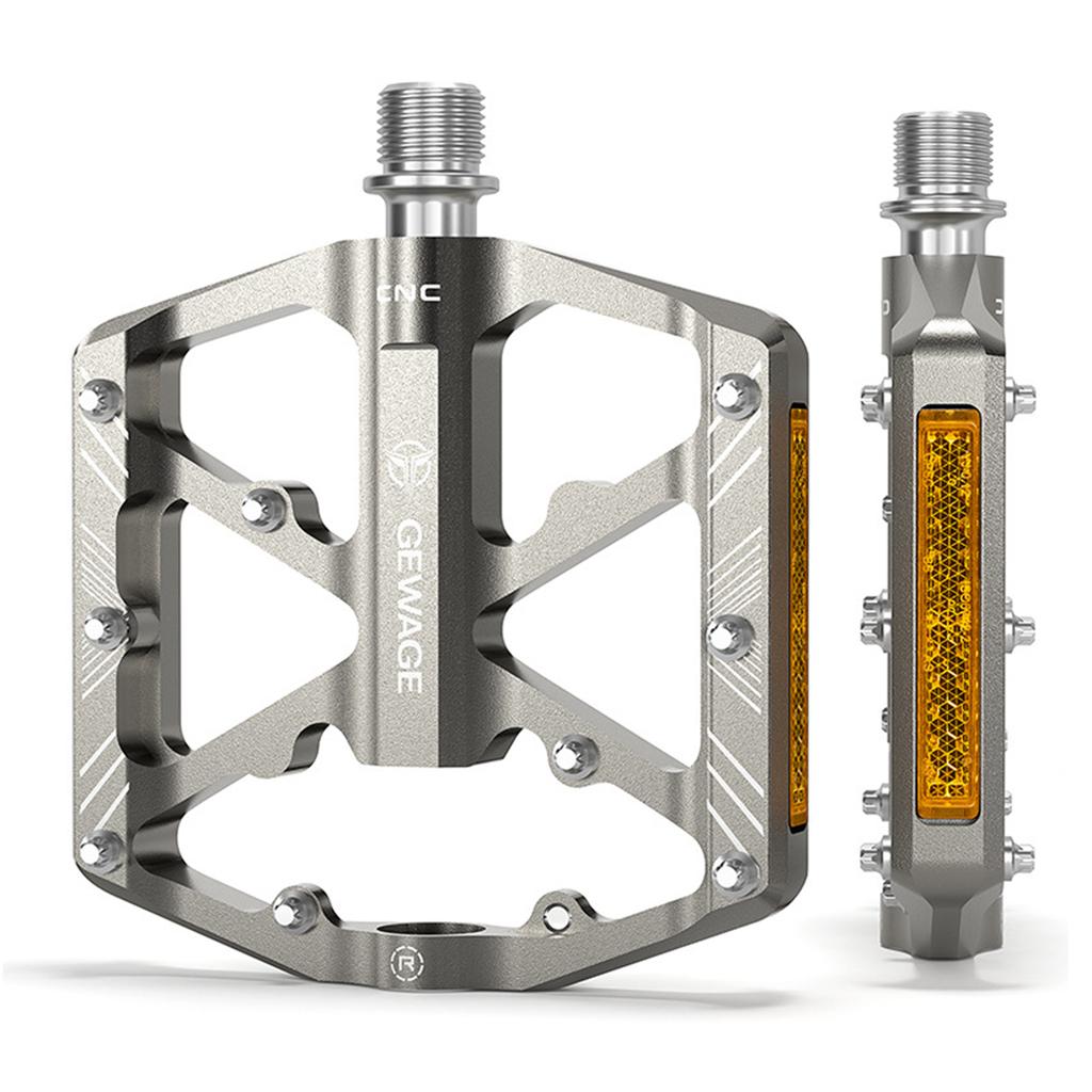 GEWAGE Bike Pedals Aluminum Alloy Bicycle Pedals w Reflectors Mountain Bike Pedals Non-Slip Cycle Pedals Platform mtb accessory