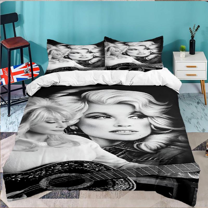 Dolly Memorial Tribute 3pcs Bedding Set,Including 1pc Duvet Cover And 2pcs Pillowcases Perfect Gift for Christmas,Ideal for Bedroom, Dormitory