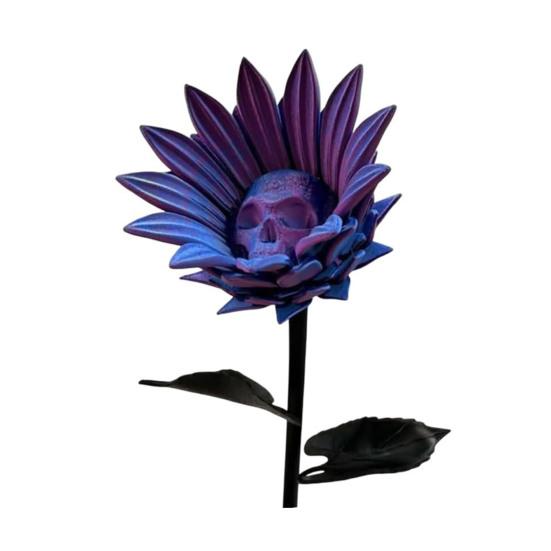 Запретный Подсолнух Скульптура Готический Череп Цветок Декор 3D Печать Зловещее Искусство Хэллоуин Украшение для Ужас Домашняя Вечеринка Декор