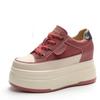 Genuine Leather Women's Chunky Sneakers Casual Lace Up Female Flat Platform Shoes Thick Sole Women Shoes Autumn Winter Sneakers