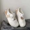 2025 Summer New Puff Single Shoes Velcro Mary Jane Flat Thin Soft Sole Fashion Versatile Casual Board Shoes
