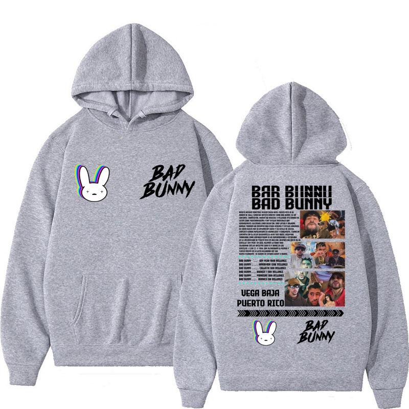 Худи с принтом альбома рэпера Bad Bunny для мужчин и женщин, модная толстовка с капюшоном, флисовая, оверсайз, повседневная, спортивный костюм, подарки для фанатов