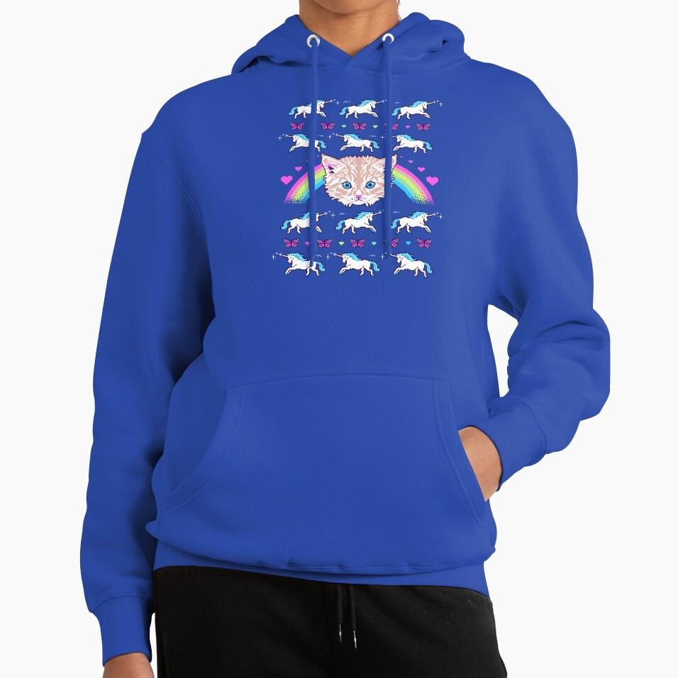 The Cat And The Moon Pullover Hoodie