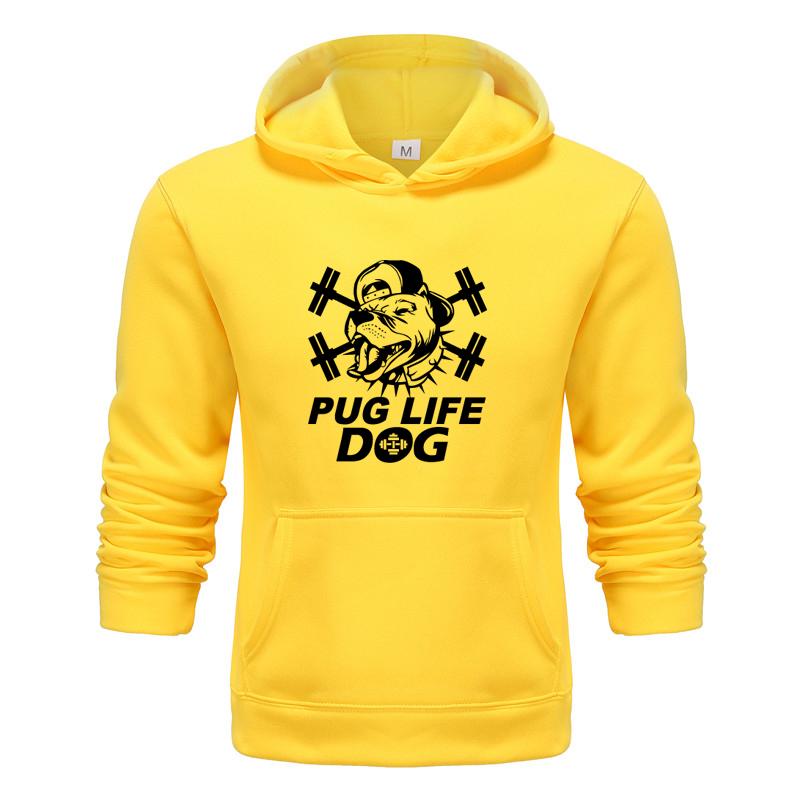 Осень и зима, новая персонализированная одежда с принтом Pug Life для мужчин и женщин, толстовка с капюшоном для любителей, пуловер, спортивная толстовка для бега