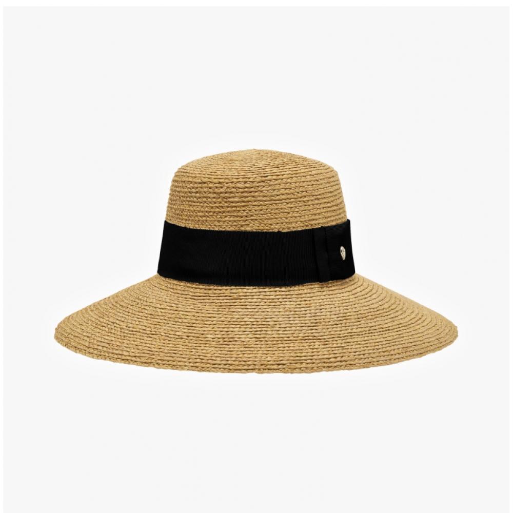 Helen Kaminski Boater Hat Bucket Hat Natural Black Ntbk Hat51545