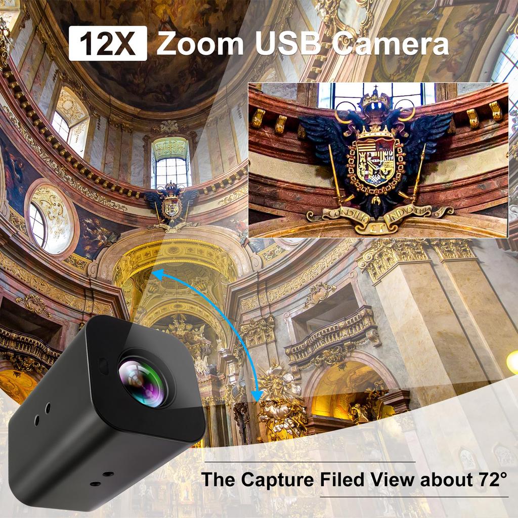 HDMI 12x Zoom USB Camera ELPCAM 4K Auto Focus 60FPS High Speed USB Webcam USB HDMI Simultaneous Output PC Camera Manual Zoom Remote Control Camera TV