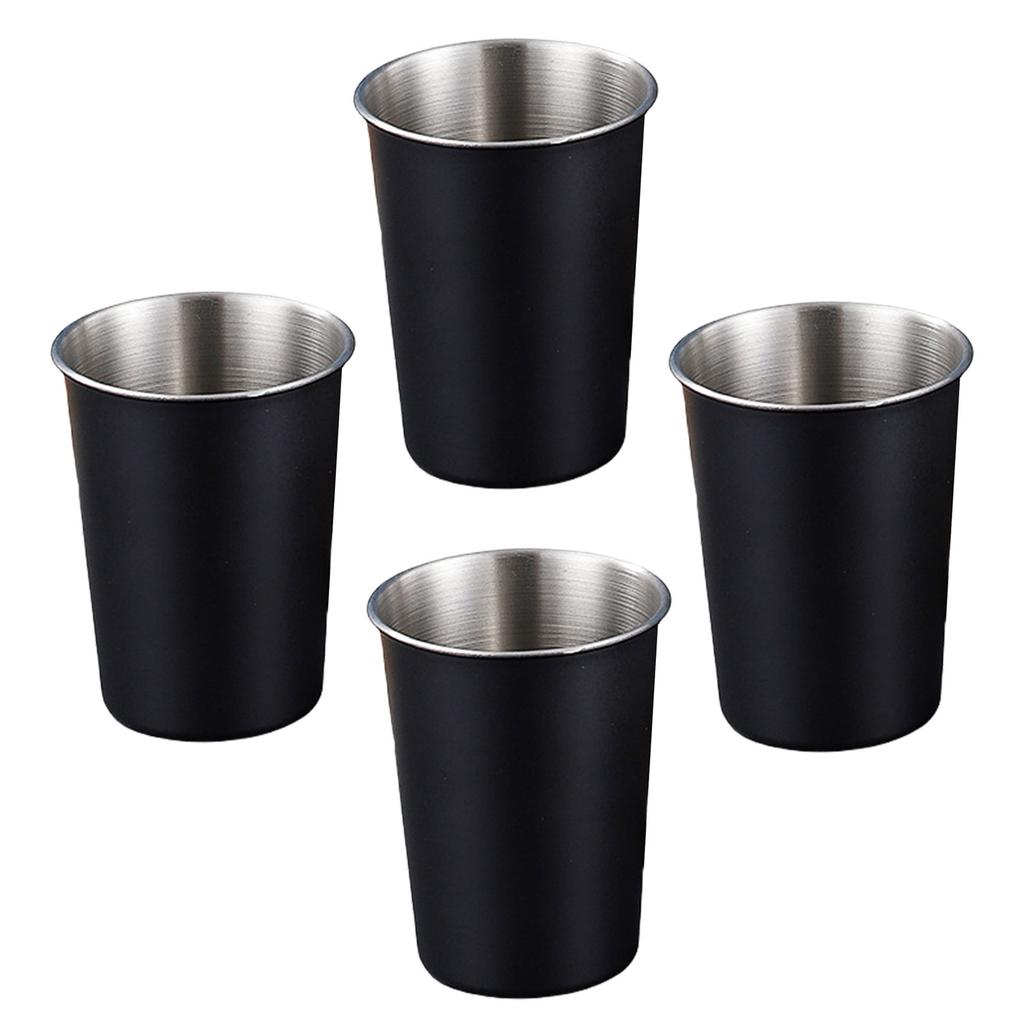 Упаковка из 4 шикарных стаканов для питья из нержавеющей стали для детей, прочные металлические стаканы для кемпинга и повседневного использования