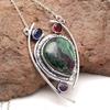 Ruby Zoisite Gemstone Mother's Day Handmade Silver Jewelry Necklace 20 in