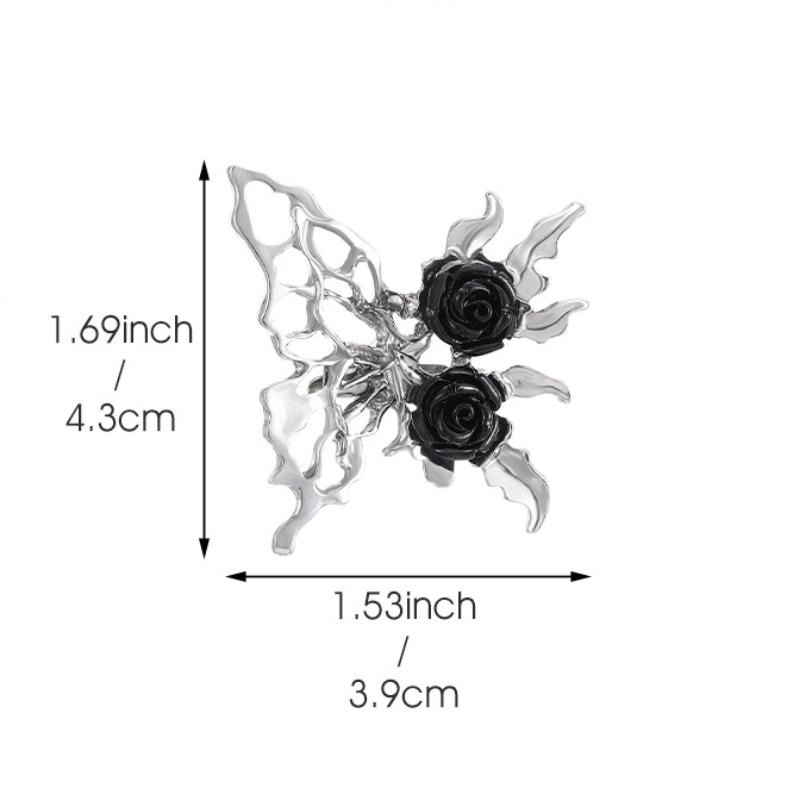 New European and American Dark Hollow Butterfly Rose Earrings with Cold Style Gothic Earrings