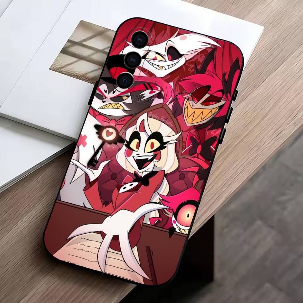 D-Hazbin Hotel Phone Case For Samsung Galaxy A73,A72,A71,A70,A53,A52,A51,Soft Silicone Black Cover