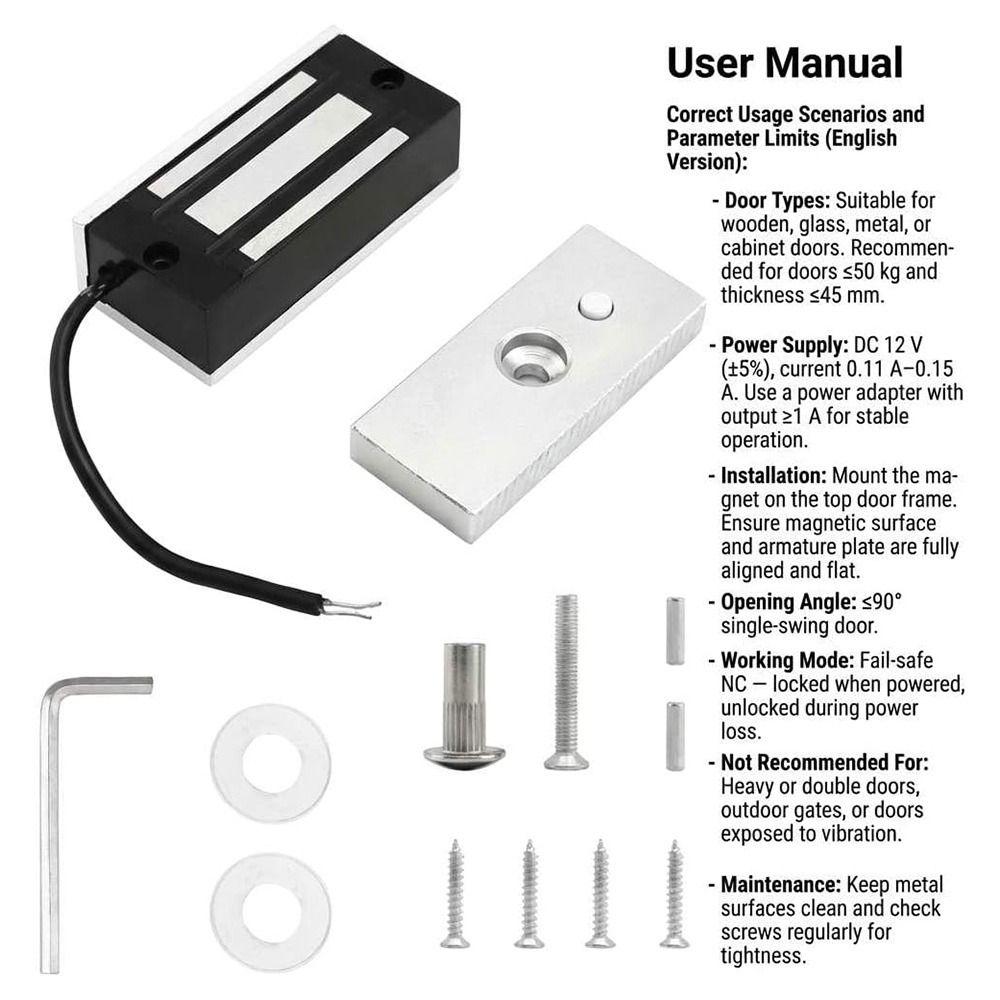 60KG/100Lbs Electric Lock 12V/24V Door Access Control Heavy Duty Electromagnetic Lock Door Access