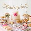 Pre-strung Bride to Be Banner - No DIY - Gold Glitter Bachelorette Bridal Party Banner in Script - Pre-strung Garland on 6 ft Strand - Gold Bridal