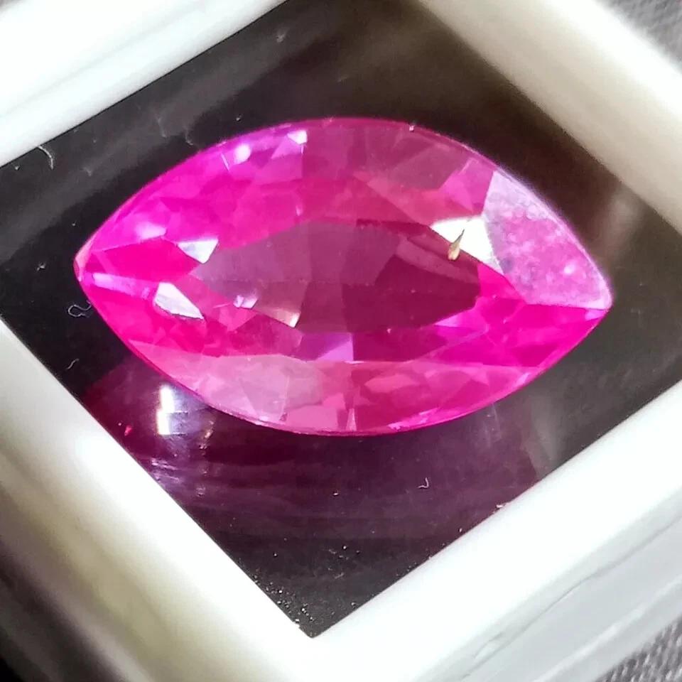 Natural Pink Sapphire 12+ Ct Marquise Cut Certified Fabulous Loose Gemstone