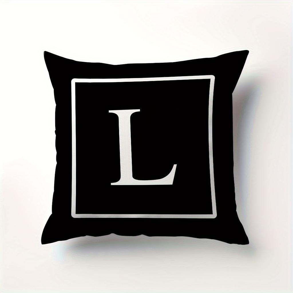 Minimalist Letter Pillow Cover Single Alphabet Print Cushion Case Personalized Initial Decor Pillow for Home Dorm