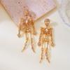 1 Pair Fully Bright Halloween Skull Earrings, Suitable for Daily Wear