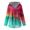 Women's V-neck Hooded Loose Long-sleeved Tops Casual Tops Home Leisure Pajamas Tops