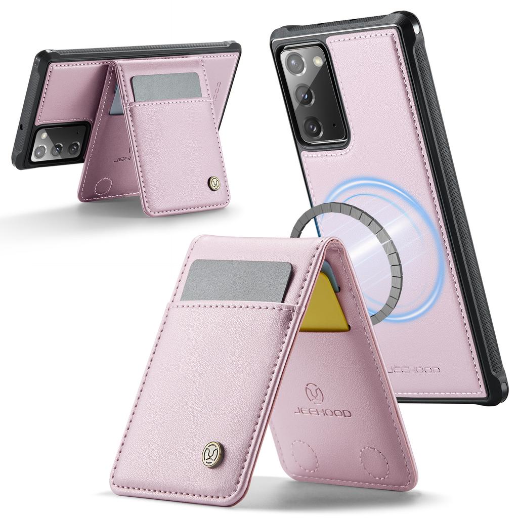 Кожаная задняя крышка для Samsung Galaxy Note20, совместимая с MagSafe, чехол для телефона JEEHOOD J06 с карманом для карт, блокировка RFID