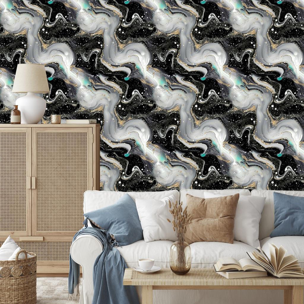Graphite, gray and light gray ink wallpaper 50x1000