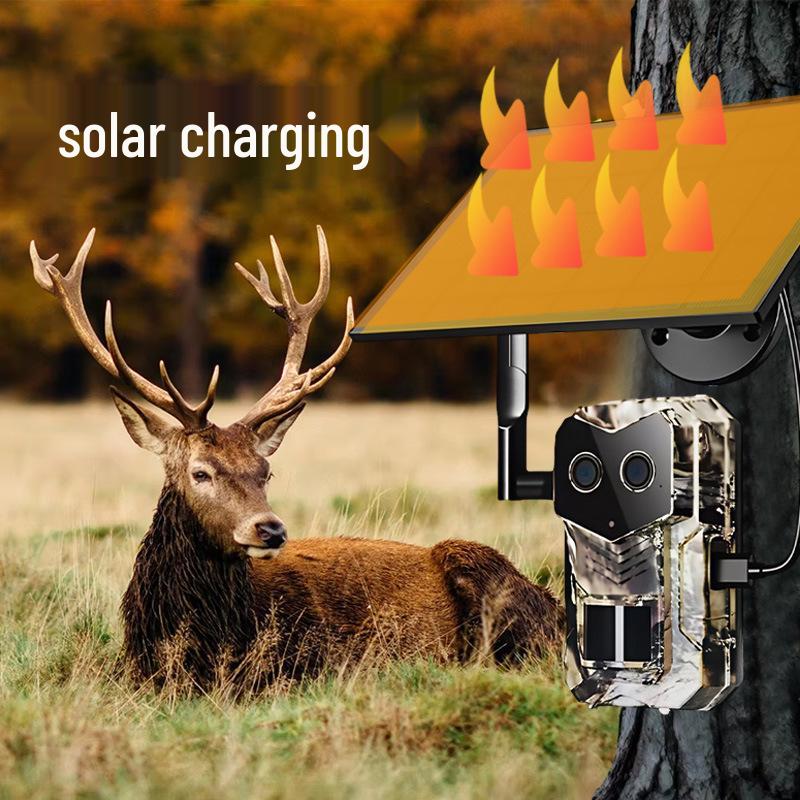 Camouflage Solar-Powered Outdoor Surveillance Camera with Infrared Detection and Alarm