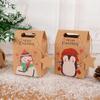 24Pcs Christmas Candy Gift Box with Tag Kraft Paper Cookie Snack Packing Bags 2024 Xmas Party Home Decoration New Year 2025