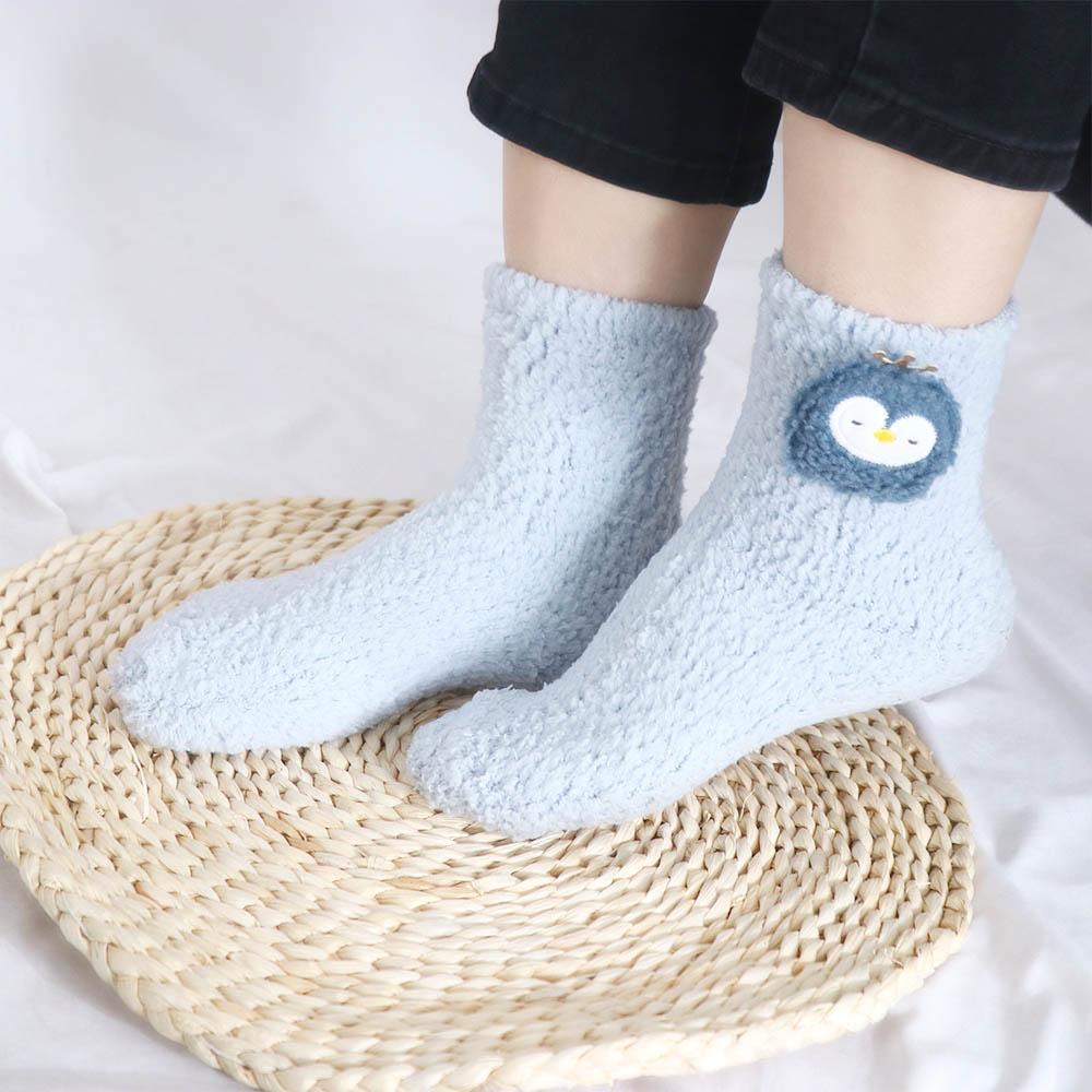 Penguin Bunny Middle Tube Bear Floor Socks Coral Fleece Socks Women Frog Socks Cartoon Hosiery