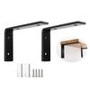 2Pcs Heavy-Duty Stainless Steel Corner Code Black Triangle Bracket L-Shaped Shelf Wall Support Plate Bracket Partition Frame