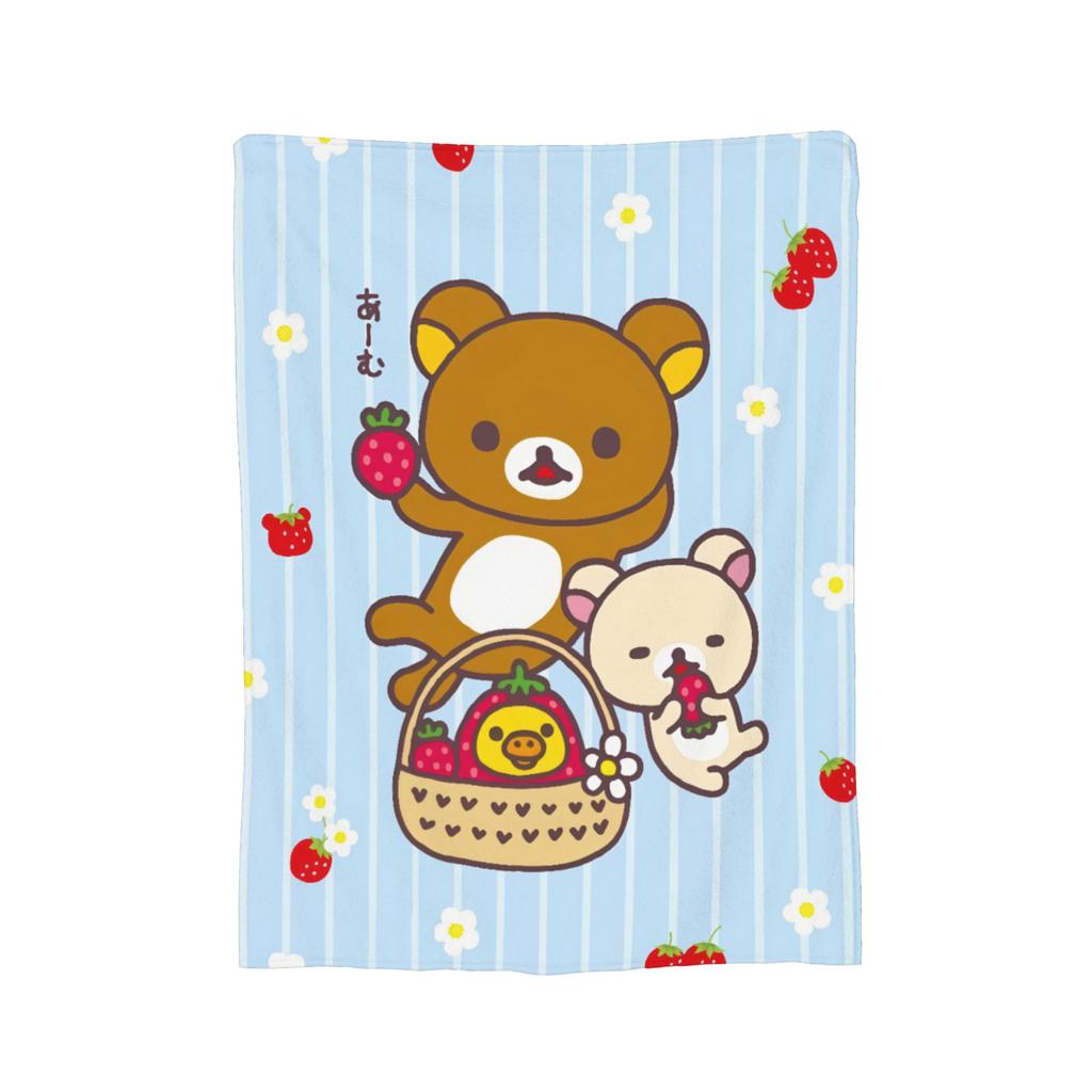 Мультяшное одеяло Rilakkuma, бархатное, для всех сезонов, дышащее, легкое, плед для постельного белья, коврик для автомобиля, штука