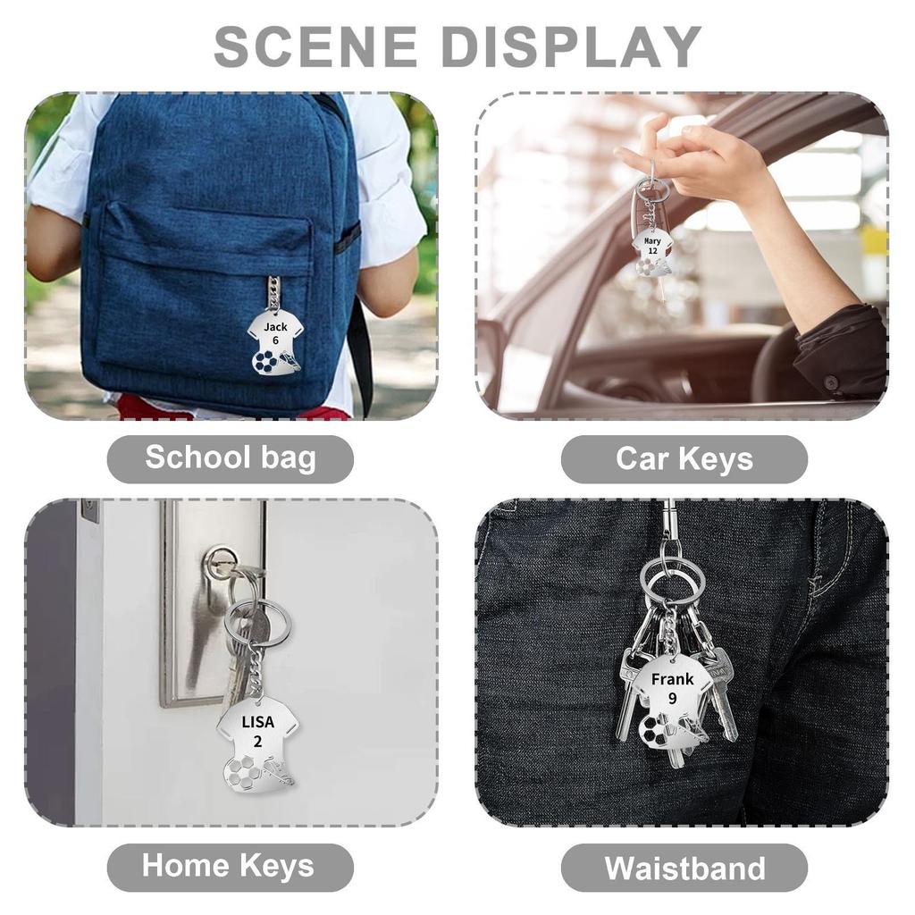 Personalized Name Number Keychain Custom Stainless Steel Keychain