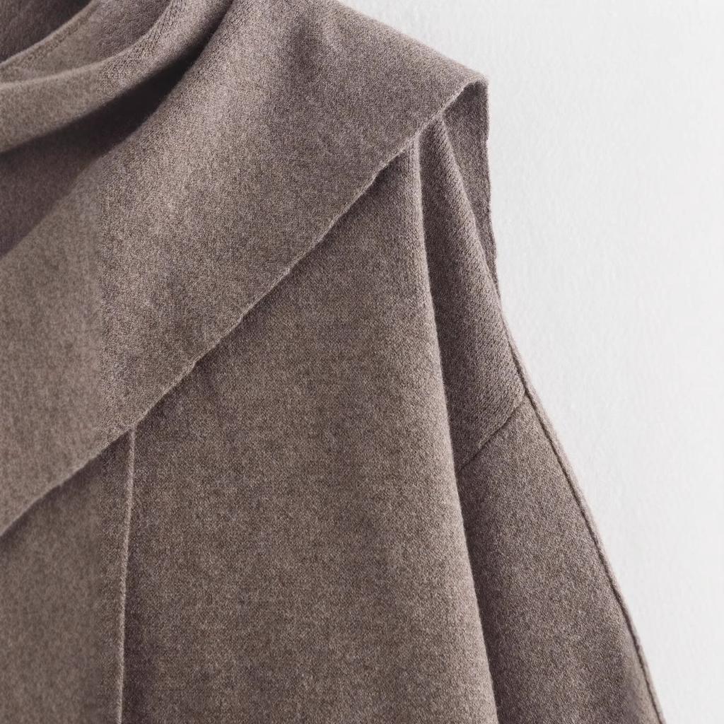 Новый асимметричный шарф, короткая накидка, вязаное пальто, куртка