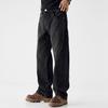 American High-end Washing Black Jeans Men's Autumn Large Size Loose Straight Trousers