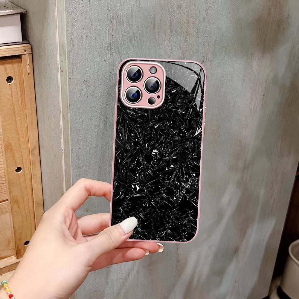 Чехлы из кованого карбона Закаленное стекло Для iPhone 14 13 12 11 Pro Mini XS MAX 14Plus X XS XR Чехлы