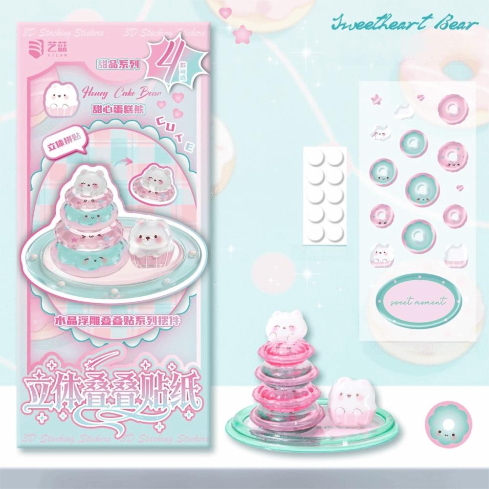 DIY Crystal 3D Stacking Stickers Cartoon 3D Puffy Stickers Fun 3D Embossed Stickers Kids Gift