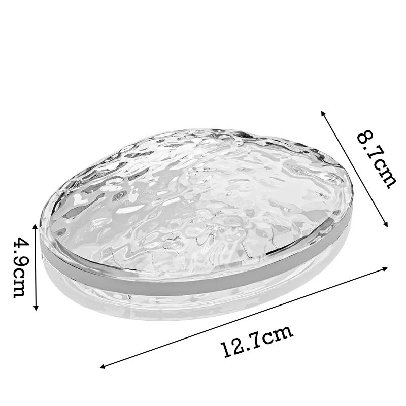 Мыльница с ледяным узором и крышкой, прозрачные водонепроницаемые мыльницы для путешествий, удобные для переноски, органайзеры для ванной комнаты