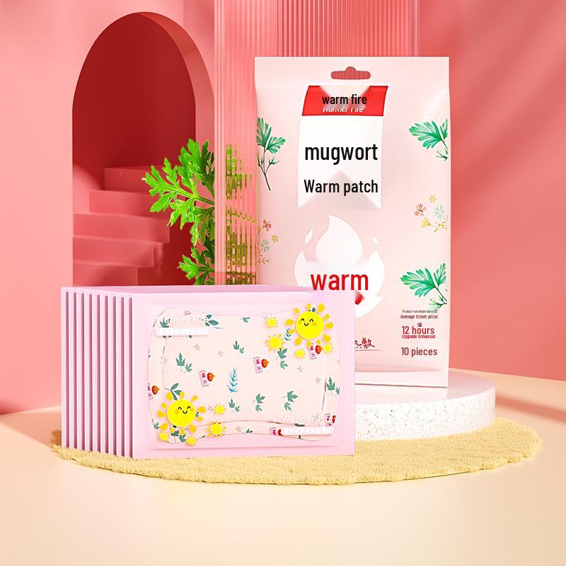 Mugwort Self-Heating Body Warmers - Large Size, 10-Pack for Menstrual & Cold Relief.