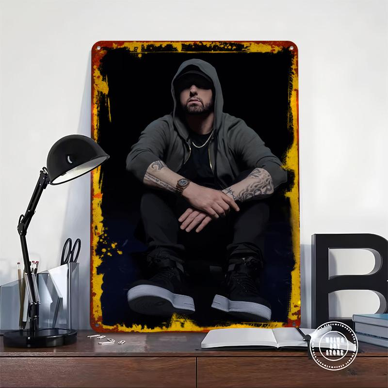 Eminem Hip Hop 8 Miles Metal Poster Customized Wall Art Retro Vintage Tinplate Signs for Gamer Decoration Room Home Decor Items