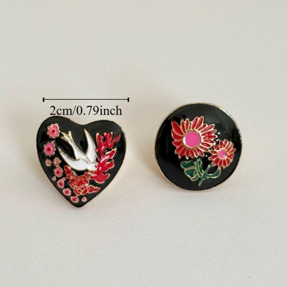 Luxury Enamel Ring Vintage Chunky Ring Personality Retro Drip Oil Ring Jewelry Gift
