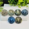 1pc Sculpture Decoration Natural Labradorite Lion Statue Eliminate Negative Energy And Stress Stone Ornament For Parents DIY