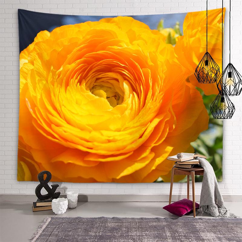 Sunset Flower Field View Tapestry Lotus Lavender Rose Flower Wall Art Tapestry Bedroom Dorm Room Aesthetics Home Decor