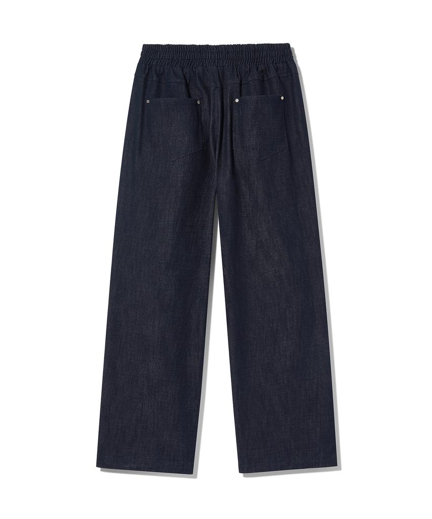DIAMOND LAYLA Unmodified Denim String Wide Pants P16 Blue Denim