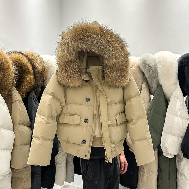 Меховой воротник отделка Parker пуховик женский свободный повседневный короткий маленький жакет