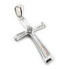 Les Trésors De Lily [L1787] - White 'Cross' Silver Pendant