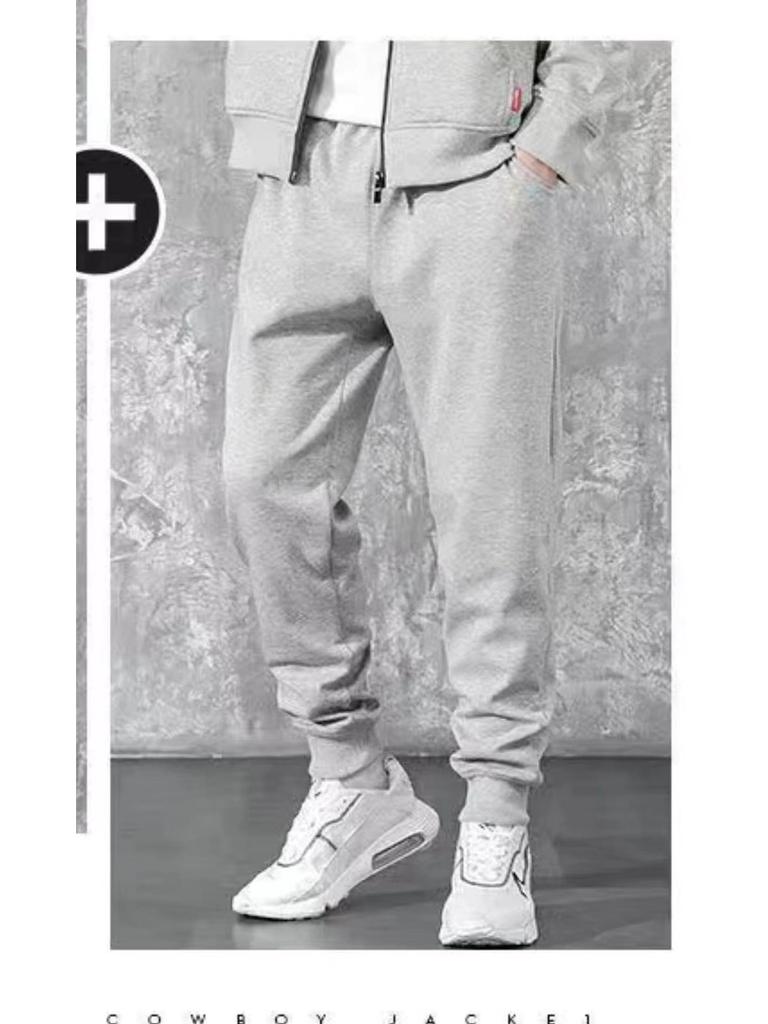 Men's Velvet-Enhanced Korean Style Casual Sports Suit – Trendy, Handsome Autumn/Winter One-Piece Sweater Set