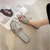 New Women's Trend Luxurious Outwear Flat Bottom Slippers Tourist Beach Holiday Sandals Classic Fashion Leather Slides Outdoor