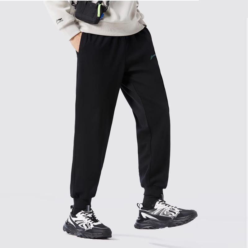 Штаны мужские спортивные Li Ning Casual Thick Cuffed Knitted Sports, черные AKLT553-1