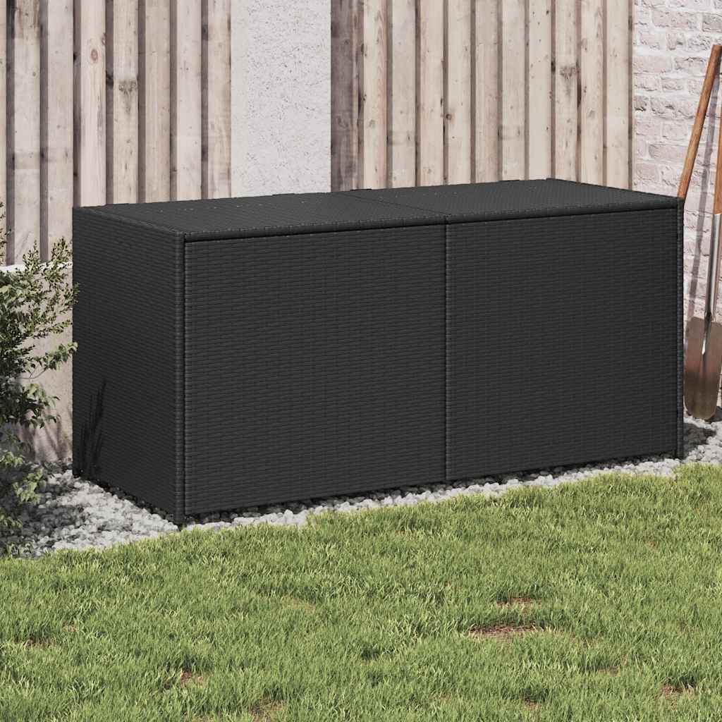 Garden Storage Box Black 283 L Poly Rattan