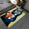Забавный мультяшный кот с книгой Ковер для декора гостиной Подходит для использования в качестве противоскользящего покрытия для гостиной, спальни, диванов
